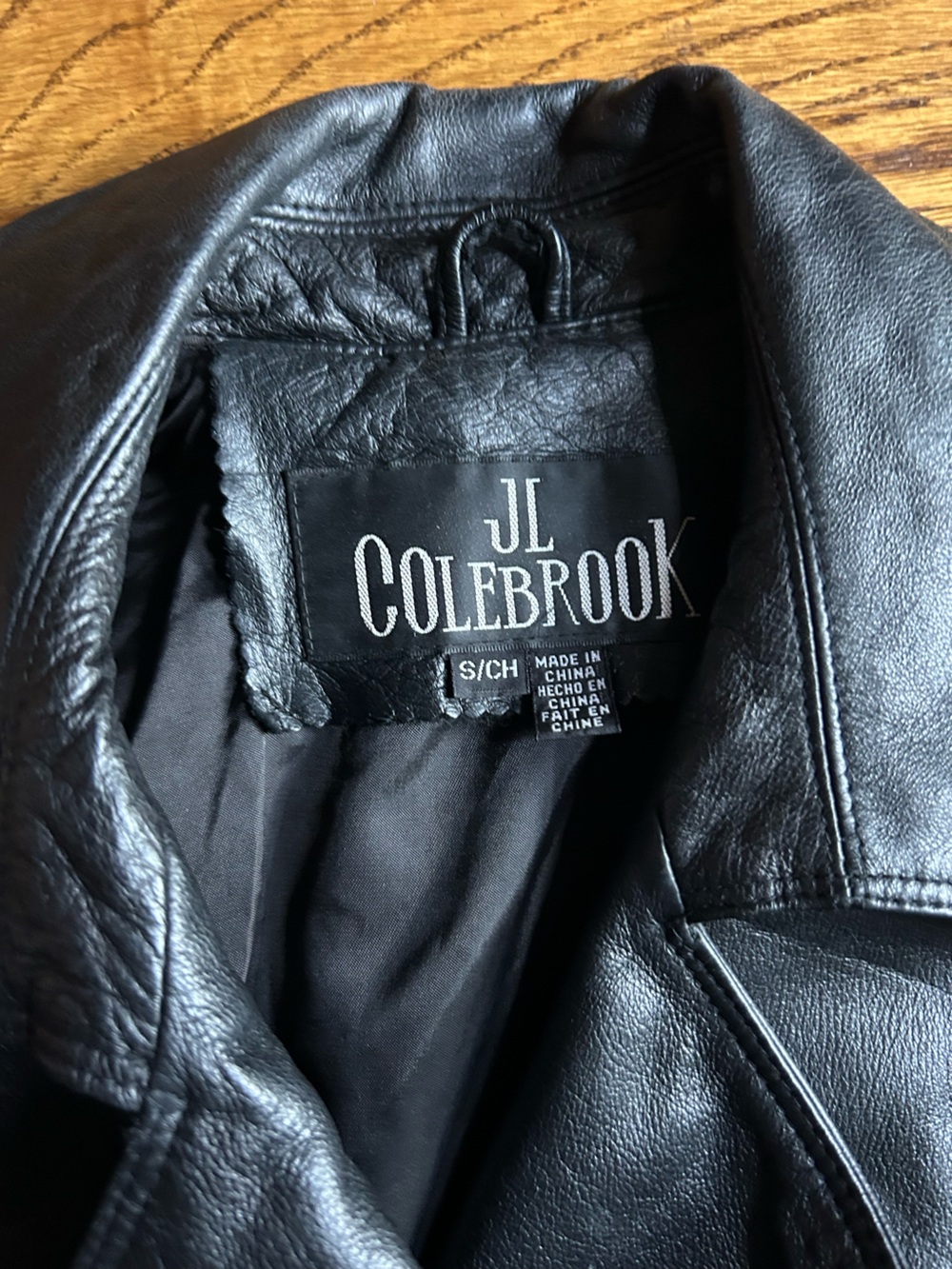 JL Colebrook 100% Leather Coat Size Small Black Missing Belt - Picture 7 of 8